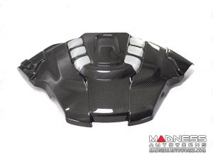 Alfa Romeo Stelvio Engine Cover - Carbon Fiber - QV Model - White Candy Accents